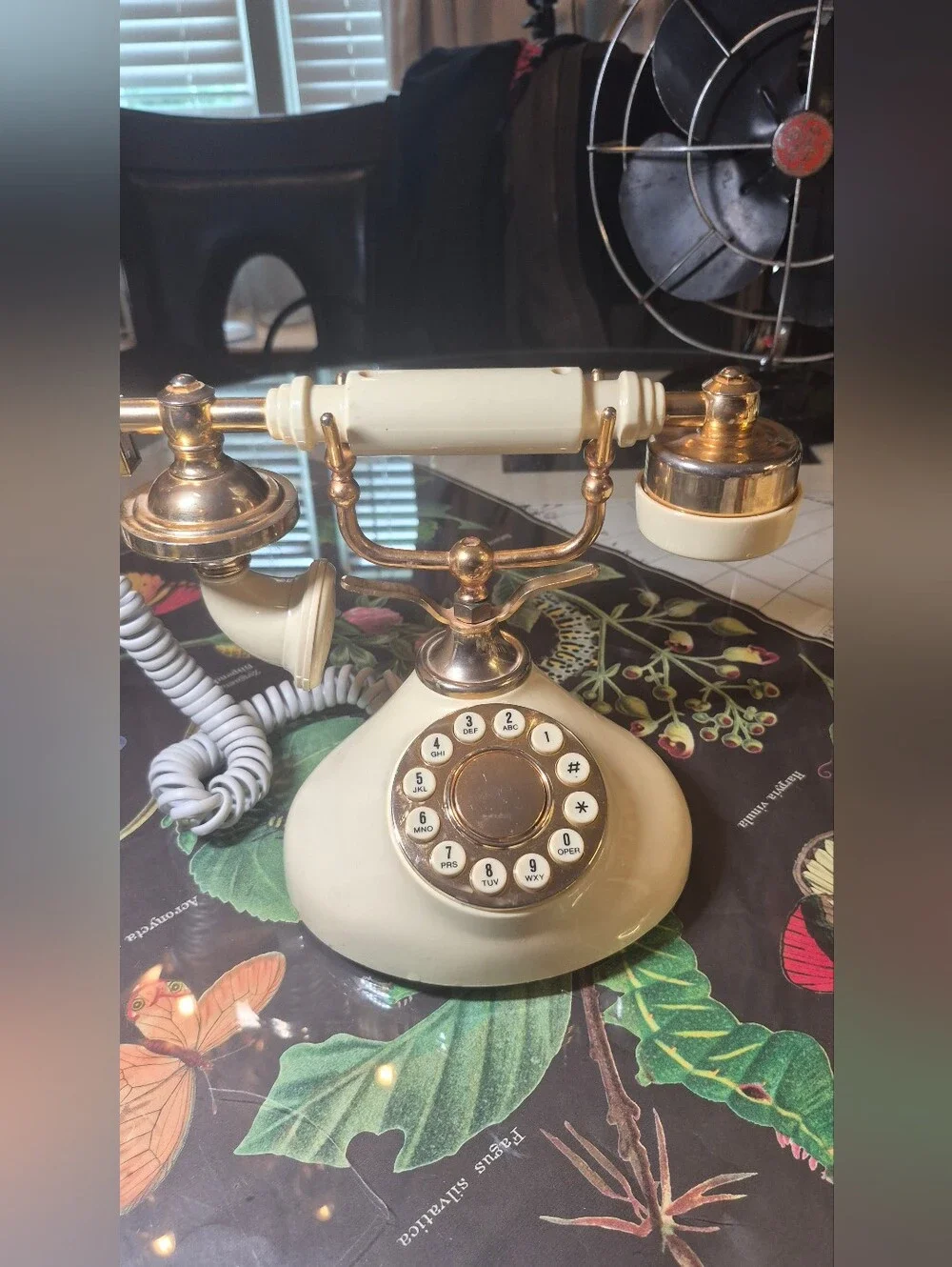 Vintage Cream and Gold Rotary Phone by TELECONCEPTS